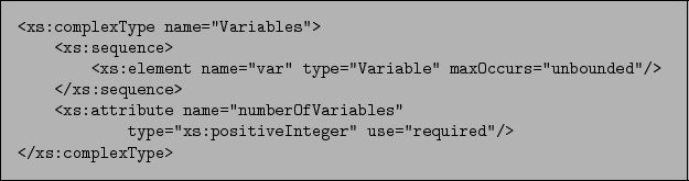 \begin{figure}\small {\obeyspaces\let =\
\makebox[0in][t]{\fbox{\tt\begin{tabula...
...ed''/>\\ [0pt]
</xs:complexType>\\ [0pt]
\end{tabular} }}} \medskip
\end{figure}