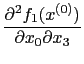 $\displaystyle \frac{\partial^2 f_{1}(x^{(0)})}{\partial x_{0} \partial x_{3}}$