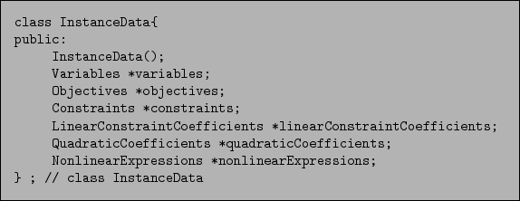 \begin{figure}\centering
\small {\obeyspaces\let =\
\fbox{\tt\begin{tabular}{@{...
...sions;\\ [0pt]
\} ; // class InstanceData
\end{tabular} }} \bigskip
\end{figure}